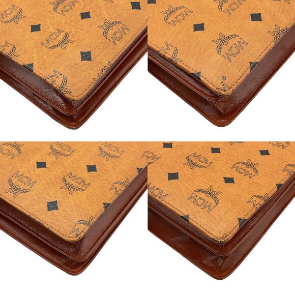 255278BR (L3) MCM Business Bag All-Over Pattern Brown PVC - Picture 8 of 11